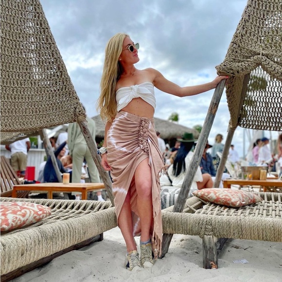 Just Bee Queen - JBQ Women’s Tulum Tie-Dye Skirt in tan, size XS, only worn once - Picture 10 of 10